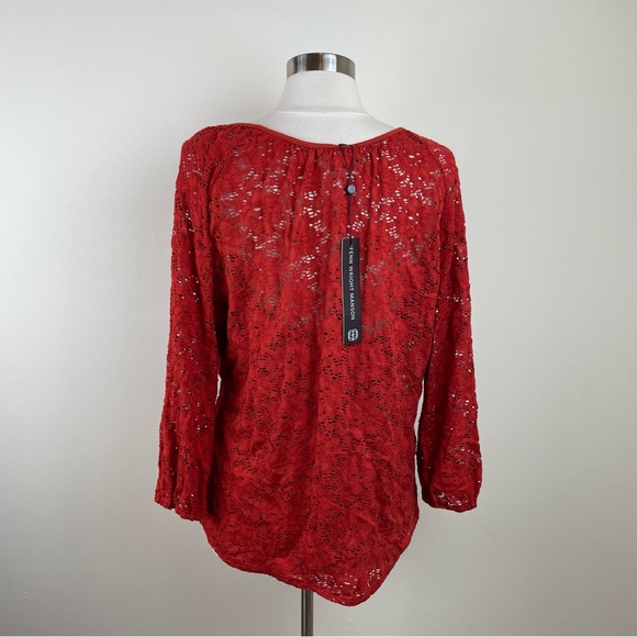 Fenn Wright Manson Red Lace Long Sleeve Blouse Top New Women Size 1X - Picture 7 of 8